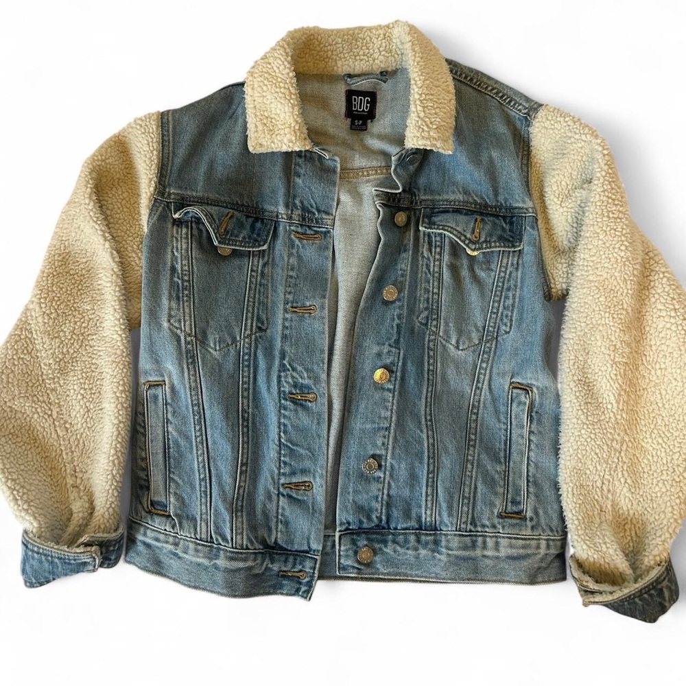 Urban Outfitters Blue and Cream Denim Jacket